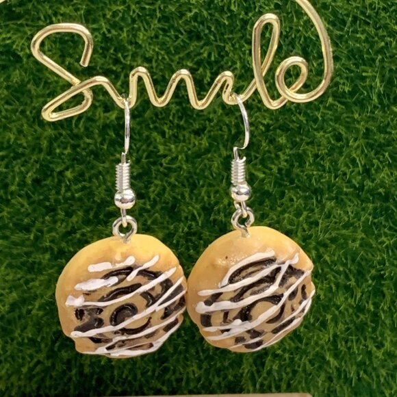 Cinnamon Roll Earring, Funny Food Earring, Gift Idea, Cooking Earring, Chef - Picture 3 of 5